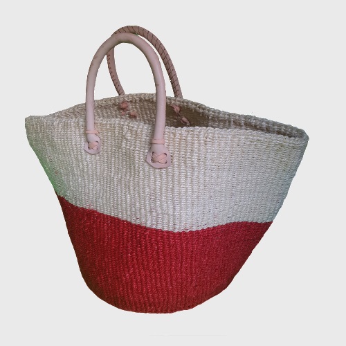 Two-Tone Sisal Kiondo Tote Bag