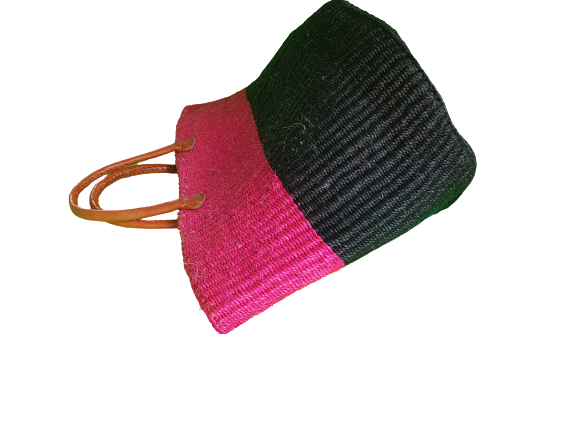 Pink-Black Sisal Kiondo - Image 3