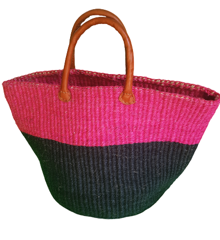Pink-Black Sisal Kiondo - Image 2