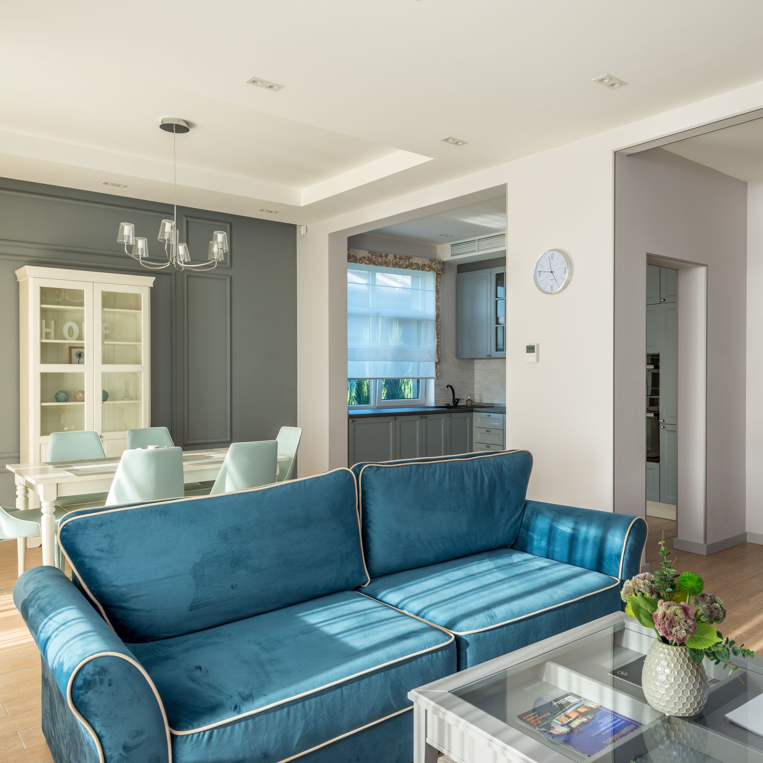 Blue Sofa in Living Room
