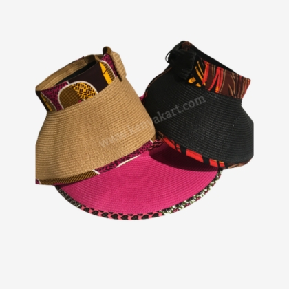 Woven Sun Visor with Ankara Trim - Image 4